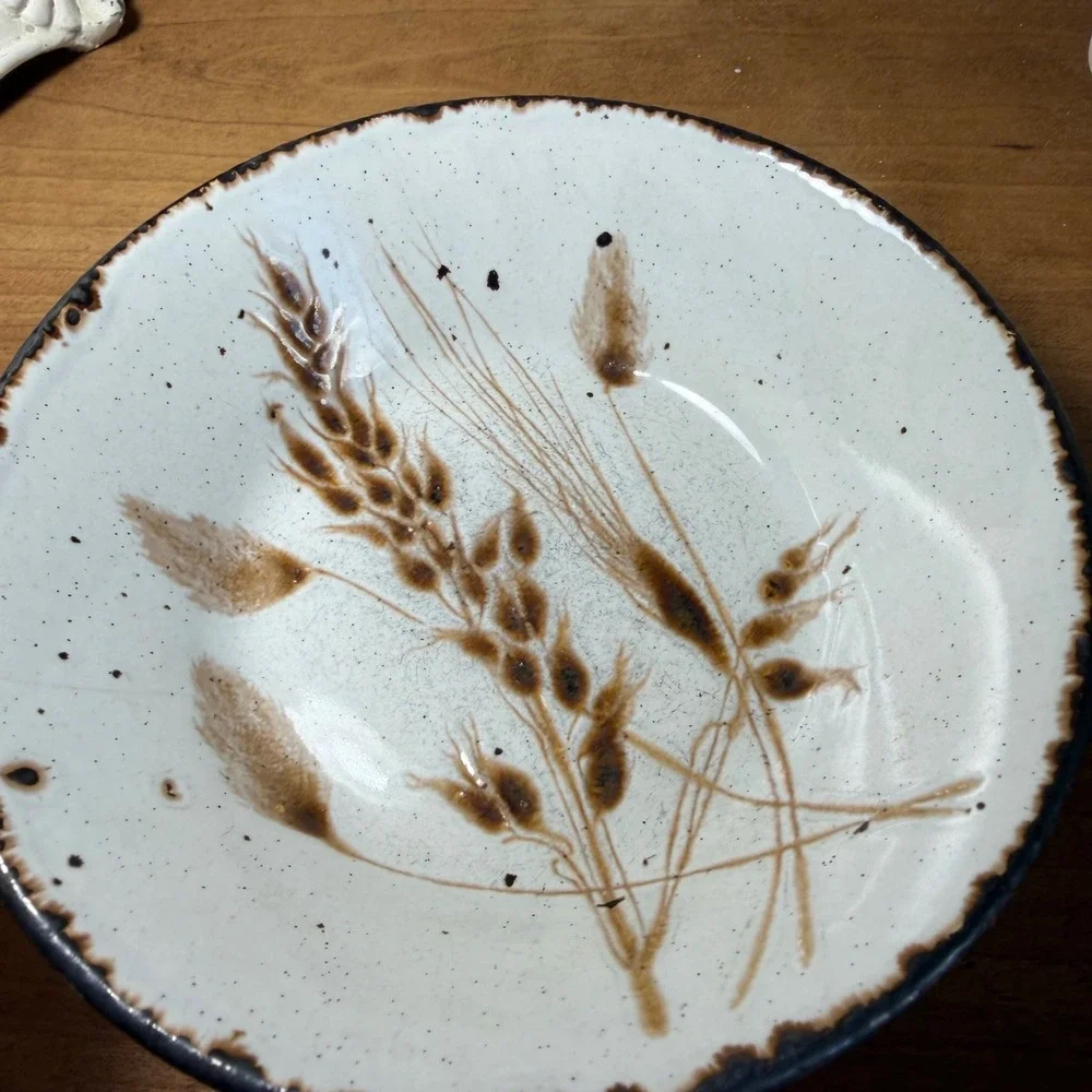 Vintage Midwinter Stonehenge Wild Oats 6 Pc Bowl Serving Set England Wheat